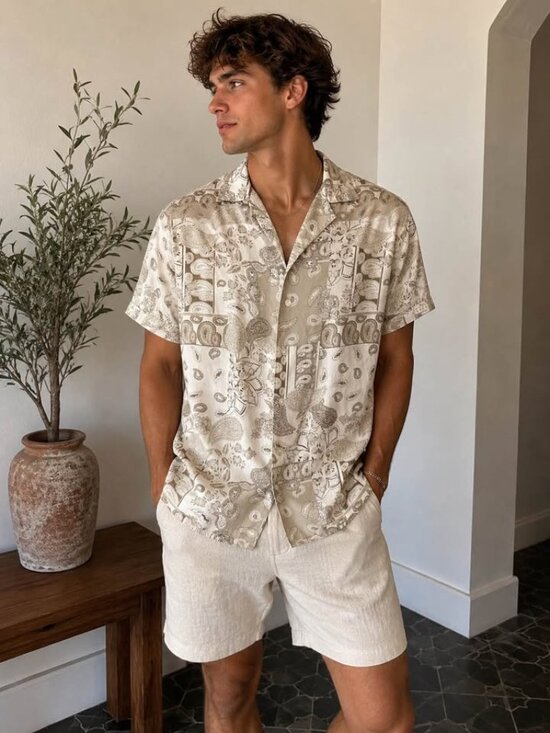 Other - Original Use Neutral Paisley Button Up Shirt – Men’s Small